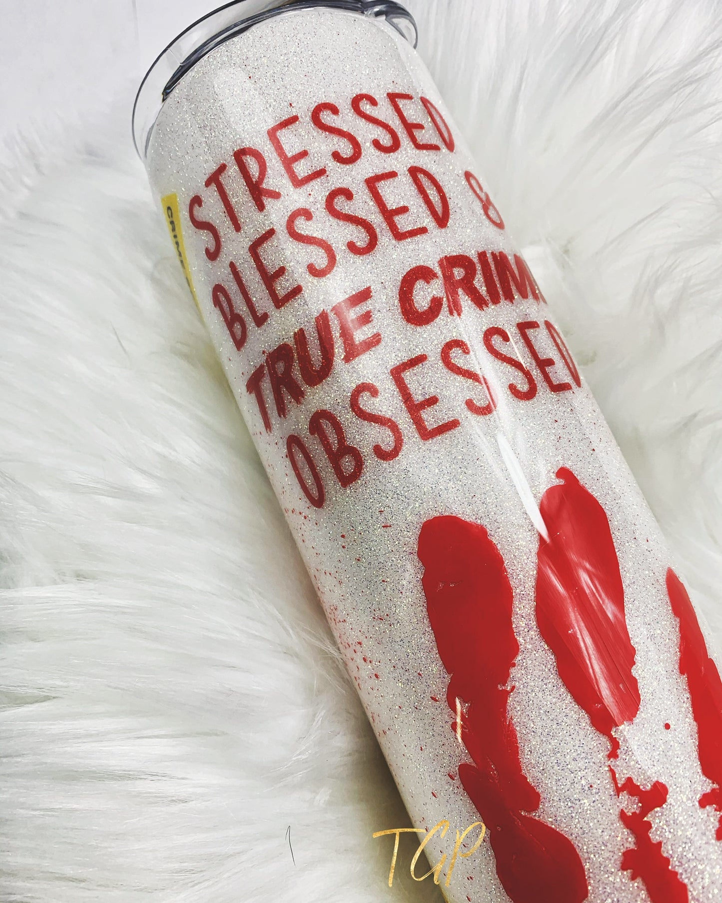 True Crime Tumbler, Blood Splatter Tumbler