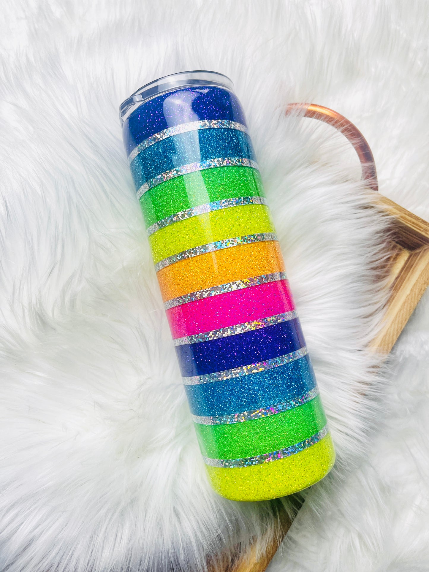 Rainbow Striped Tumbler Cup