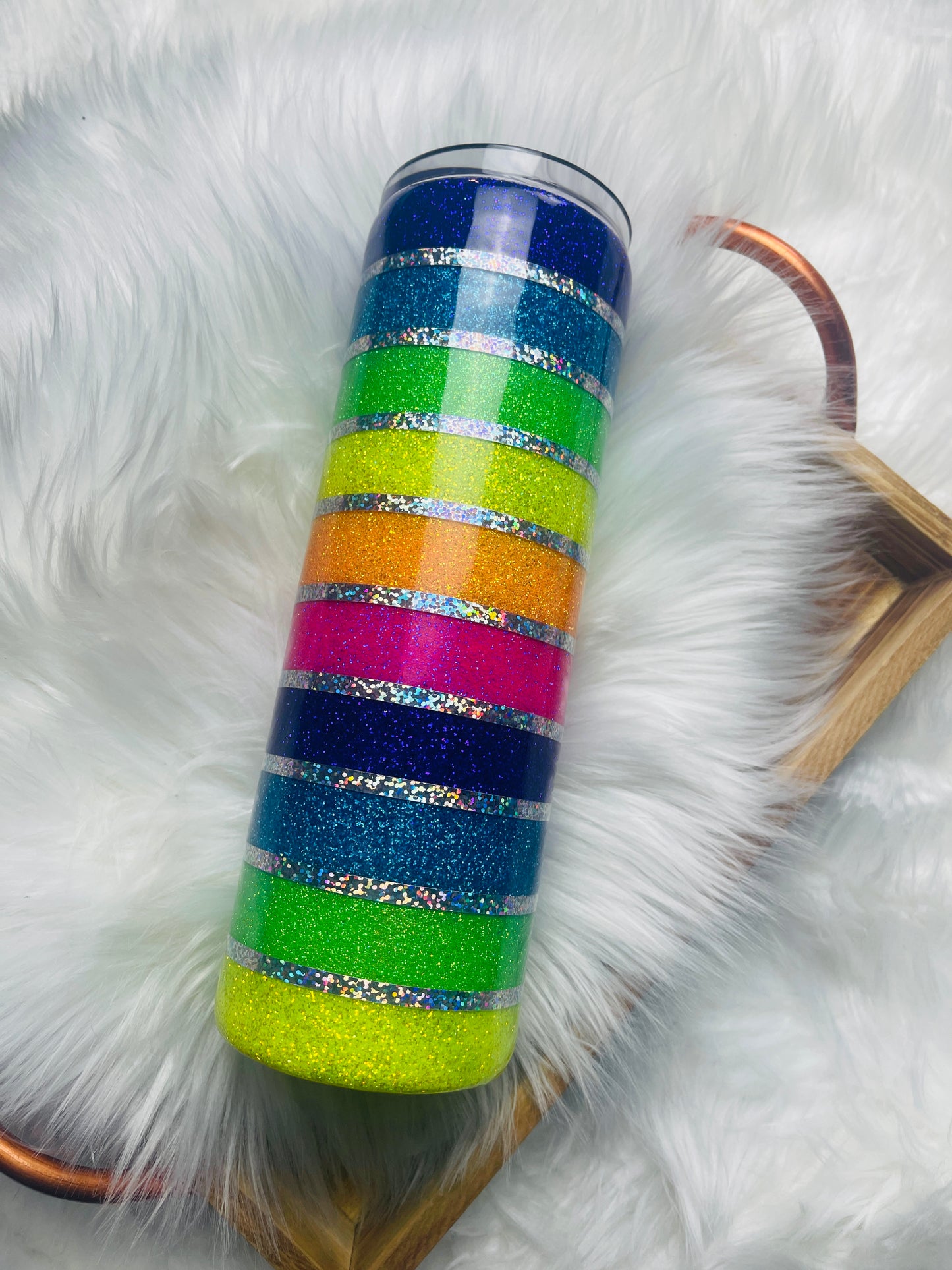 Rainbow Striped Tumbler Cup