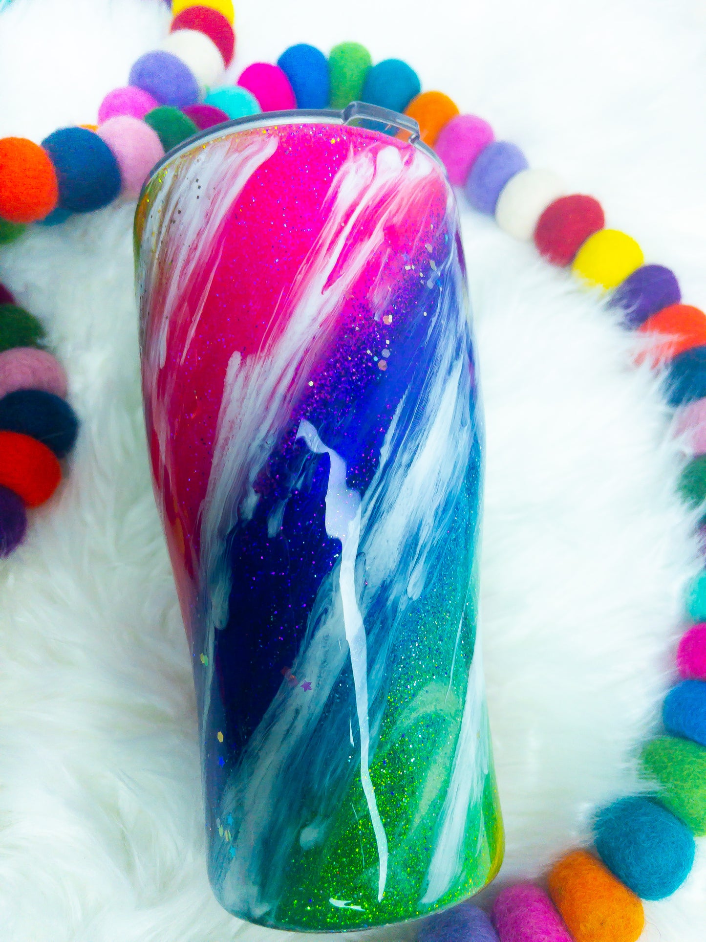 Rainbow Swirl Tumbler Cup