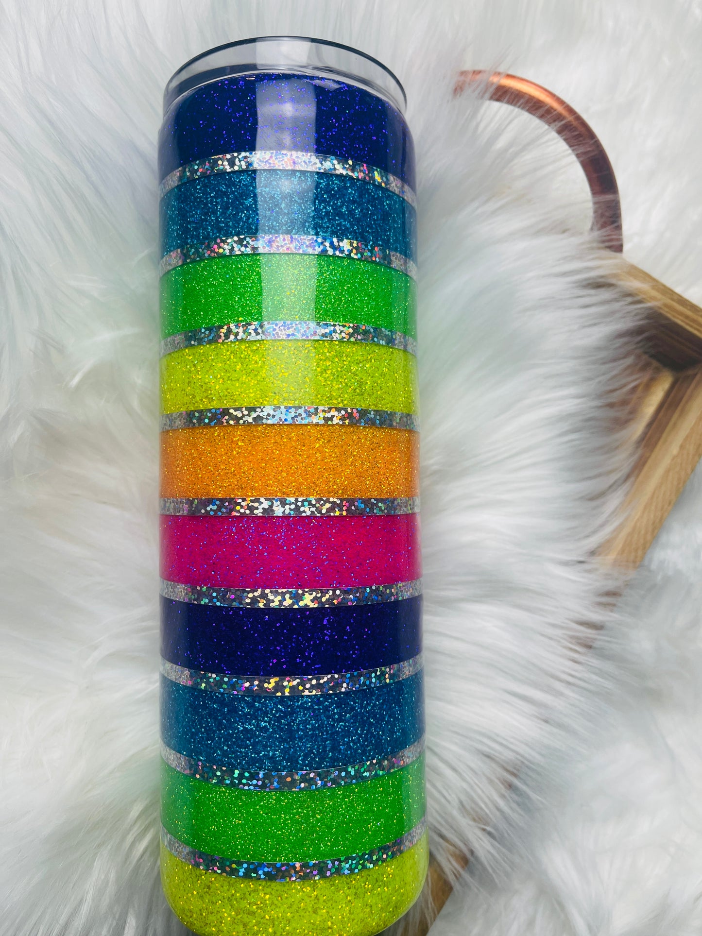 Rainbow Striped Tumbler Cup